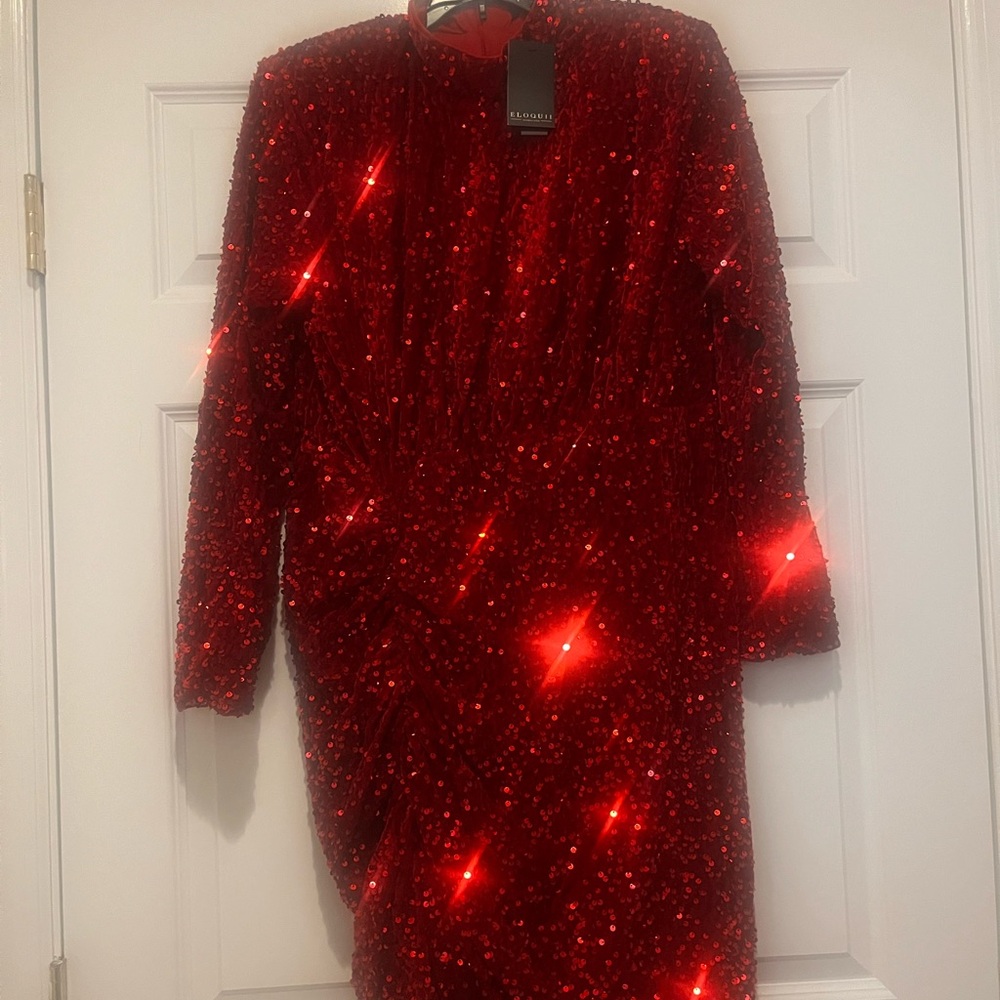 Eloquii Red Sequin Prom Dress